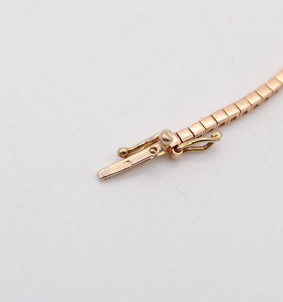 CRIERI Italian Modernist Bracelet In 18Kt Yellow Gold With 10 VVS Diamonds