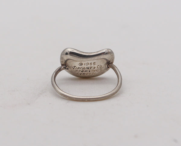 -Tiffany & Co 1985 Elsa Peretti Rare Kinetic Bean Ring In Solid .925 Sterling Silver