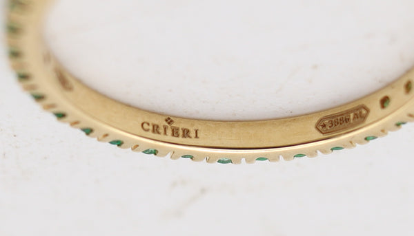 CRIERI Eternity Modern Ring-Band In 18Kt Yellow Gold & 0.75 Cwt Colombian Emeralds