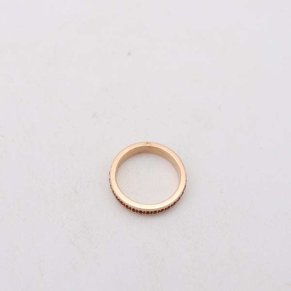 CRIERI Bold Eternity Ring Band In 18Kt Rose Gold With 1.01 Cwt Vivid Red Rubies