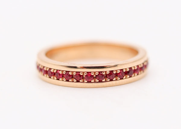 CRIERI Bold Eternity Ring Band In 18Kt Rose Gold With 1.01 Cwt Vivid Red Rubies
