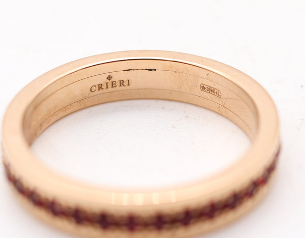 CRIERI Bold Eternity Ring Band In 18Kt Rose Gold With 1.01 Cwt Vivid Red Rubies