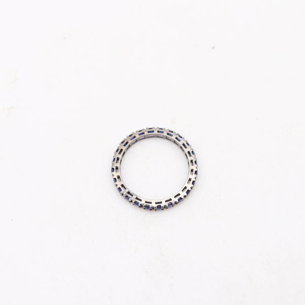 CRIERI Eternity Ring-Band In 18Kt Black Rhodium Gold & 1.30 Cwt Vivid Blue Sapphires