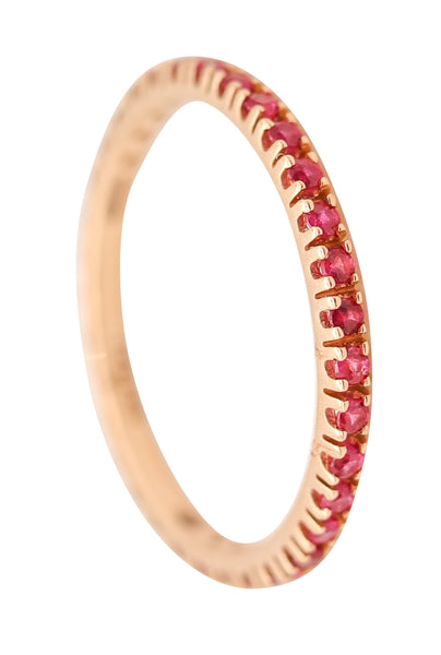 CRIERI Classic Eternity Ring Band In 18Kt Yellow Gold With 1.01 Cwt Red Rubies