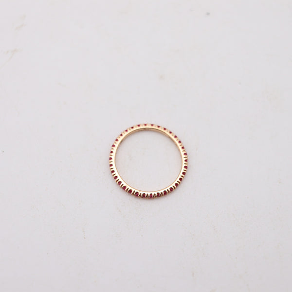 CRIERI Classic Eternity Ring Band In 18Kt Yellow Gold With 1.01 Cwt Red Rubies