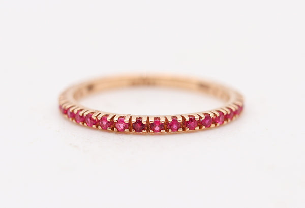 CRIERI Classic Eternity Ring Band In 18Kt Yellow Gold With 1.01 Cwt Red Rubies