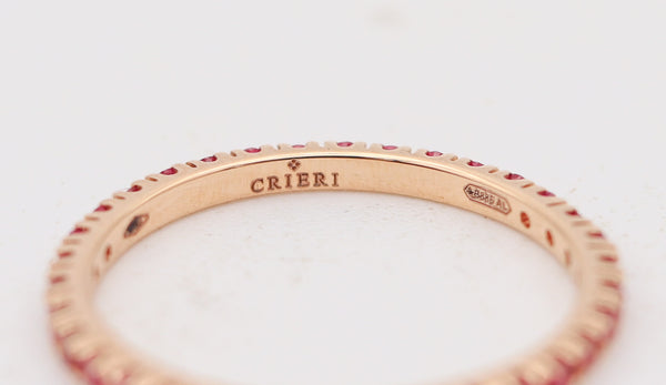 CRIERI Classic Eternity Ring Band In 18Kt Yellow Gold With 1.01 Cwt Red Rubies
