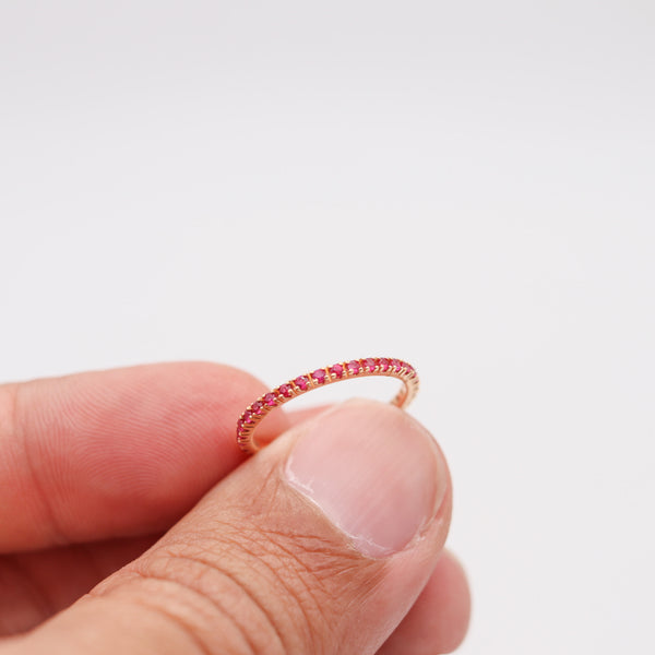 CRIERI Classic Eternity Ring Band In 18Kt Yellow Gold With 1.01 Cwt Red Rubies