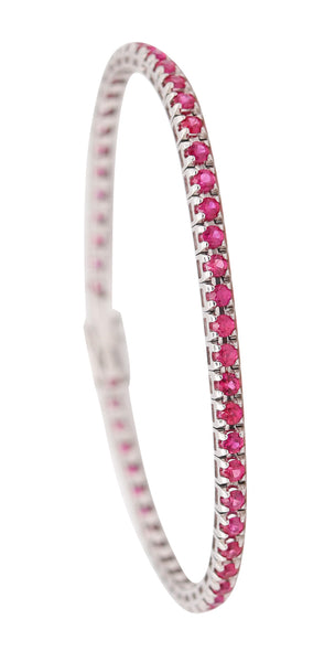 CRIERI Riviera Bracelet In 18Kt White Gold With 3.84 Cwt Vivid Red Rubies