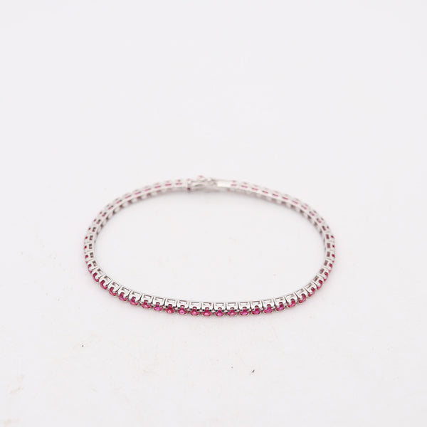 CRIERI Riviera Bracelet In 18Kt White Gold With 3.84 Cwt Vivid Red Rubies
