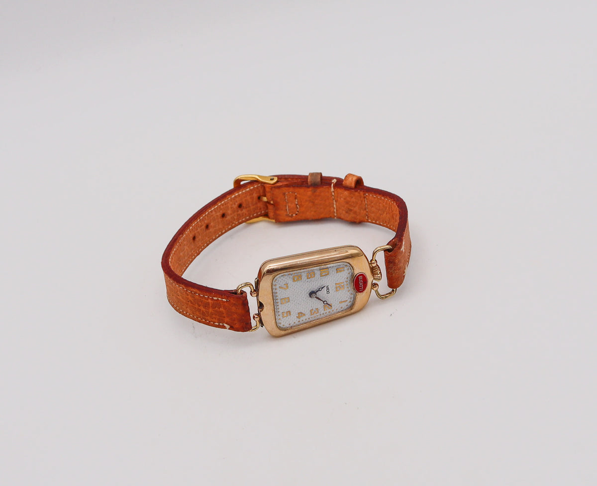 -Bugatti By Mido 1930 Art Deco Radiator Shape Enamel Wrist Watch In 14 ...