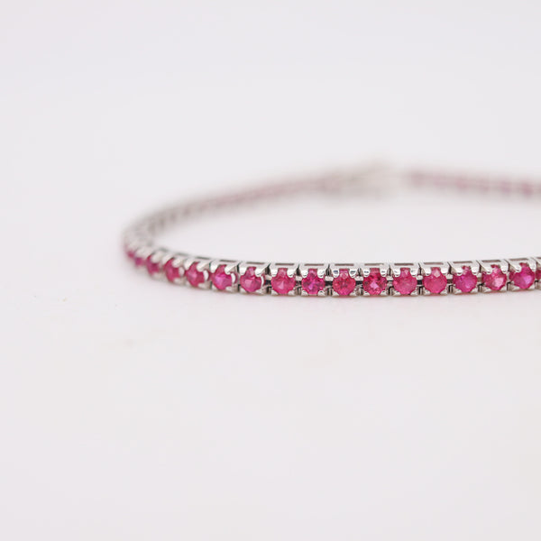 CRIERI Riviera Bracelet In 18Kt White Gold With 3.84 Cwt Vivid Red Rubies
