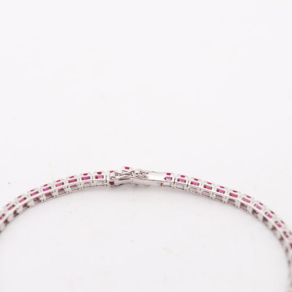 CRIERI Riviera Bracelet In 18Kt White Gold With 3.84 Cwt Vivid Red Rubies