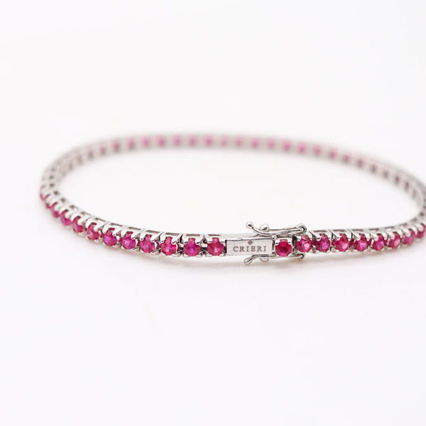 CRIERI Riviera Bracelet In 18Kt White Gold With 3.84 Cwt Vivid Red Rubies