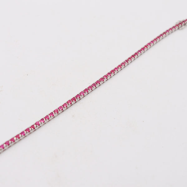 CRIERI Riviera Bracelet In 18Kt White Gold With 3.84 Cwt Vivid Red Rubies