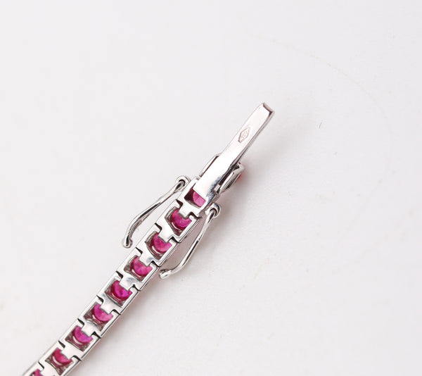 CRIERI Riviera Bracelet In 18Kt White Gold With 3.84 Cwt Vivid Red Rubies