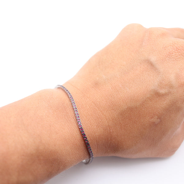 CRIERI Riviera Bracelet In 18Kt White Gold With 1.52 Cwt Vivid Red Rubies