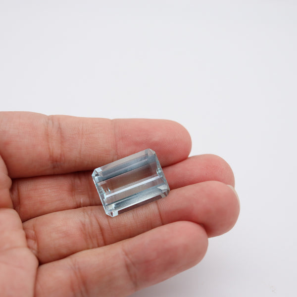 GIA CERTIFIED Natural Blue Aquamarine Rectangular Cut 31.79 Carats GIA-5191954119