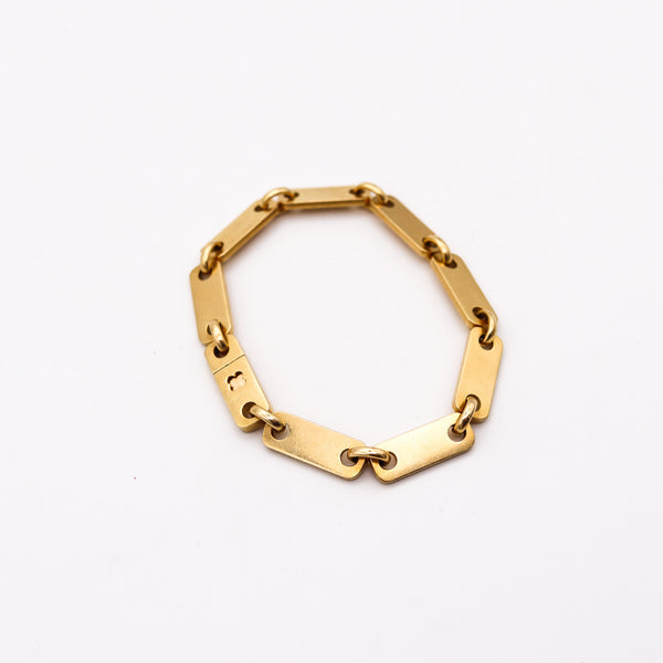 CARTIER 1970 Figaro-Plaquette Unisex Bracelet In Solid 18Kt Yellow Gold