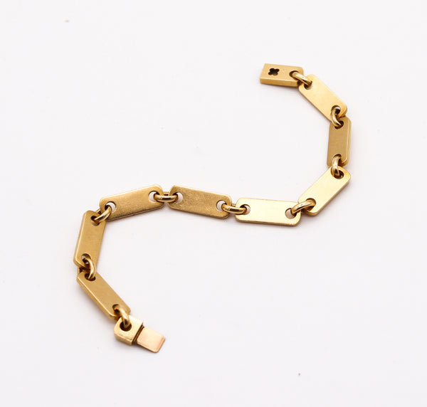 CARTIER 1970 Figaro-Plaquette Unisex Bracelet In Solid 18Kt Yellow Gold