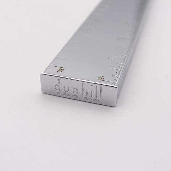-Alfred Dunhill 1950 West Germany Desk Petrol Mechanical Lighter 12 Inches Ruler In Chrome