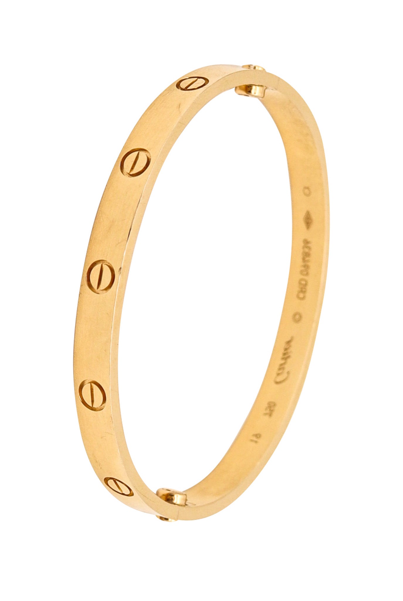 CARTIER Paris Genuine Love Bracelet in 18Kt Yellow Gold Size 19 In Cartier Box