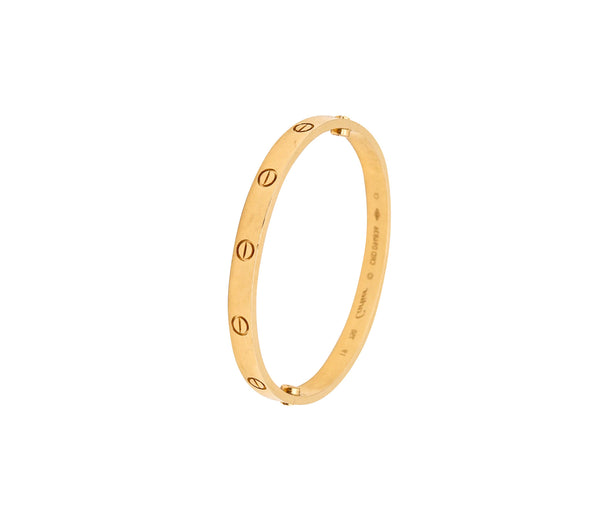 CARTIER Paris Genuine Love Bracelet in 18Kt Yellow Gold Size 19 In Cartier Box