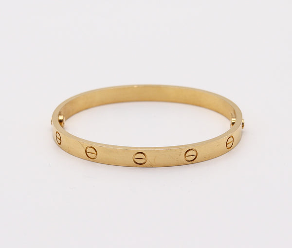 CARTIER Paris Genuine Love Bracelet in 18Kt Yellow Gold Size 19 In Cartier Box