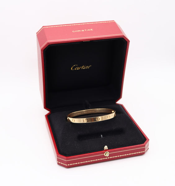 CARTIER Paris Genuine Love Bracelet in 18Kt Yellow Gold Size 20 In Cartier Box.