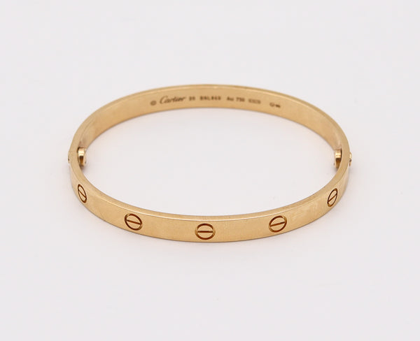 CARTIER Paris Genuine Love Bracelet in 18Kt Yellow Gold Size 20 In Cartier Box.