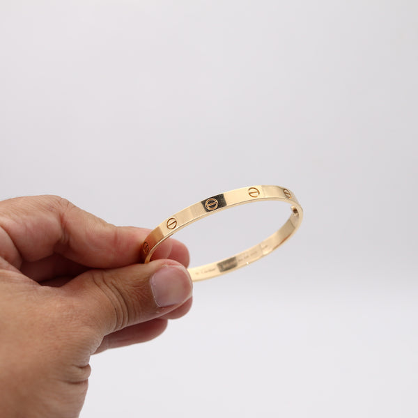 CARTIER Paris Genuine Love Bracelet in 18Kt Yellow Gold Size 20 In Cartier Box.