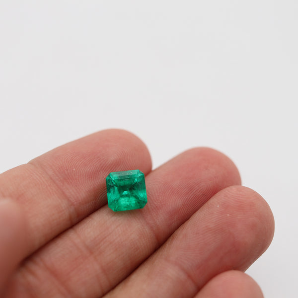 GIA CERTIFIED Colombian Emerald Square Shape Vivid Green 3.28 Carats GIA-5211640434