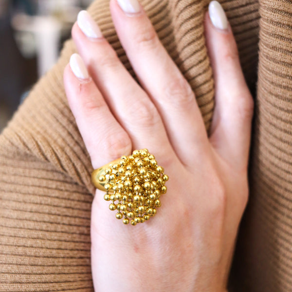 -Cartier Nouvelle Bague Pom Pom Kinetic Cocktail Ring In 18Kt Yellow Gold