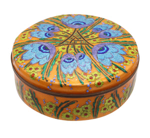 ALEXANDRE MARTY 1940 Limoges Decorative Round Box With Enamel On Copper