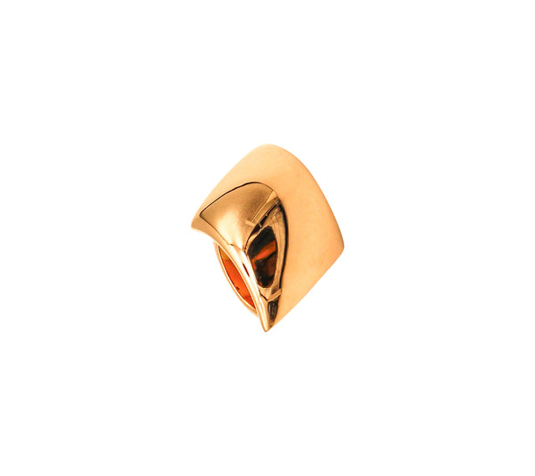 -Vhernier Milano Large Sculptural Fibula Cocktail Ring In Solid 18Kt Yellow Gold