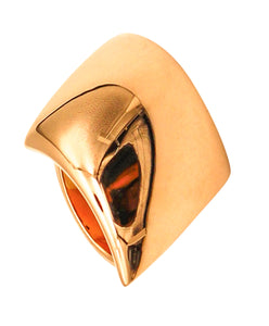 -Vhernier Milano Large Sculptural Fibula Cocktail Ring In Solid 18Kt Yellow Gold