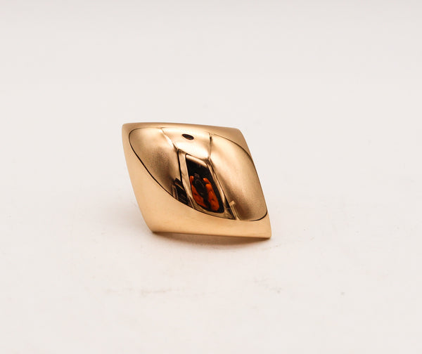 -Vhernier Milano Large Sculptural Fibula Cocktail Ring In Solid 18Kt Yellow Gold