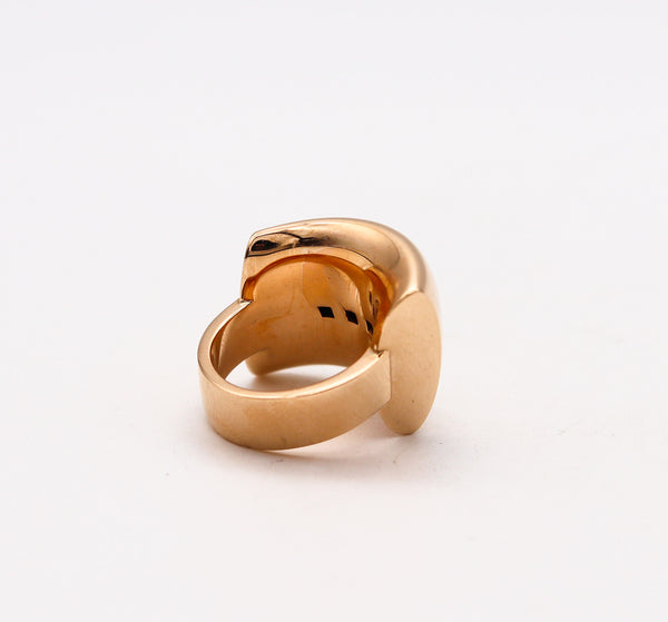 -Vhernier Milano Large Sculptural Fibula Cocktail Ring In Solid 18Kt Yellow Gold