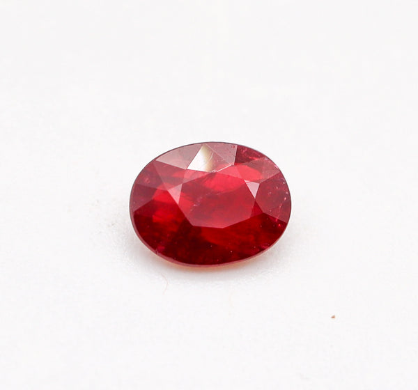 CERTIFIED RUBY No Heat Oval Shape Intense Vivid Red 1.358 Carats Cert-B34763