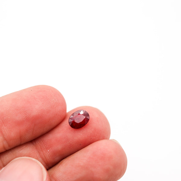 CERTIFIED RUBY No Heat Oval Shape Intense Vivid Red 1.358 Carats Cert-B34763