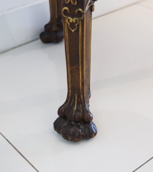 GABRIEL VIARDOT 1900 Japonisme Two Tiers Pedestal In Gilt Walnut & Marble
