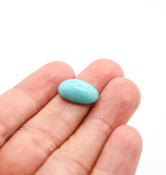 GIA CERTIFIED Natural Blue Turquoise Oval Cabochon Cut GIA-2191276494