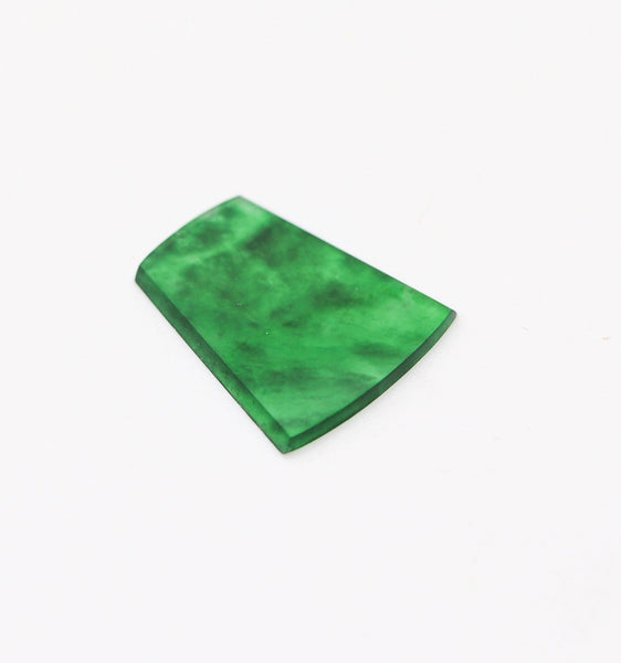CERTIFIED Natural Translucent Green Jade Trapezoid Cut 5.96 Cts Cert-420409900