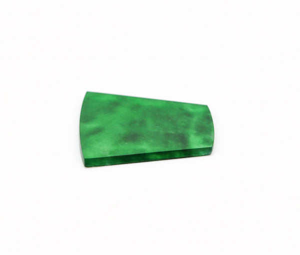 CERTIFIED Natural Translucent Green Jade Trapezoid Cut 5.96 Cts Cert-420409900