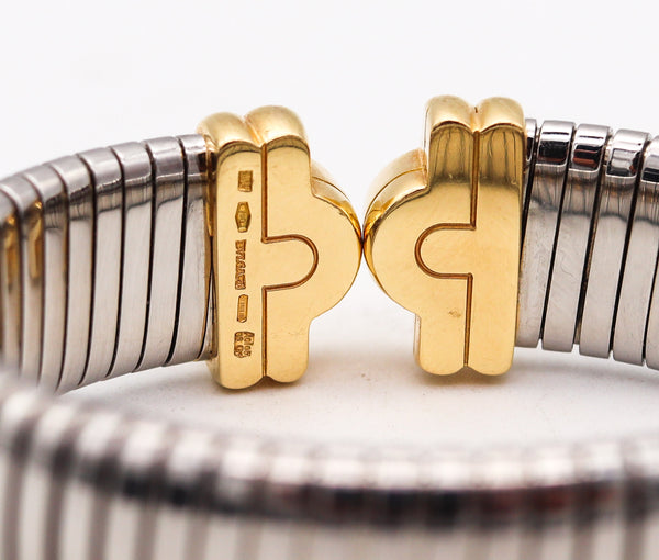 -Bvlgari Roma Parentesi Tubogas Flexible Bracelet In 18Kt Yellow Gold And Steel
