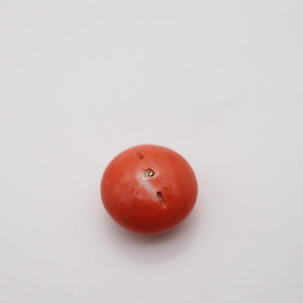 GIA CERTIFIED Natural Coral Huge Round Cabochon Cut 46.95 Carats GIA-2215188171