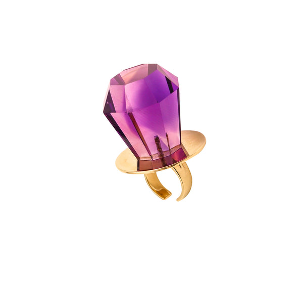 GEM RING POP Anthony Kantor Cocktail Ring In 14Kt Yellow Gold & 120 Ctw Amethyst