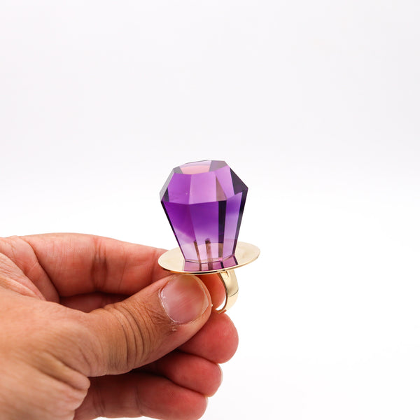 GEM RING POP Anthony Kantor Cocktail Ring In 14Kt Yellow Gold & 120 Ctw Amethyst
