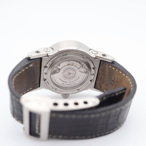 JORG HYSEK Automatic AN03 Black Wrist Watch Stainless Steel & 4.40 Ctw Diamonds