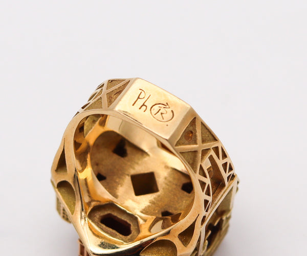 TOURNAIRE Architectural Paris Buildings Modèle Cocktail Ring In 18Kt Yellow Gold